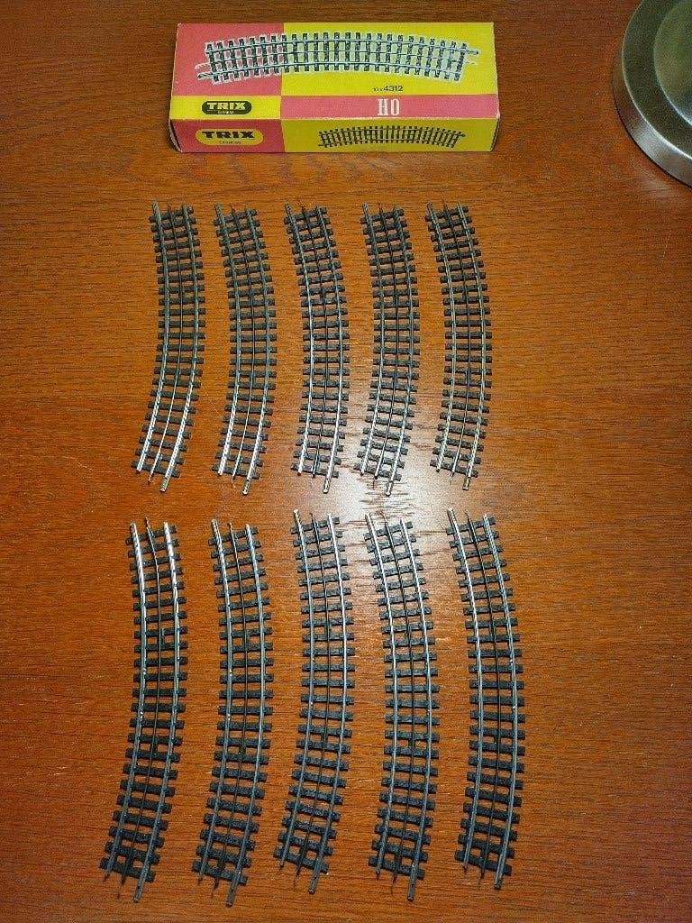 Trix Express 4312 - Gebogen rails (10x) - OVP, Gebruikt, Gelijkstroom, Trix, Rails