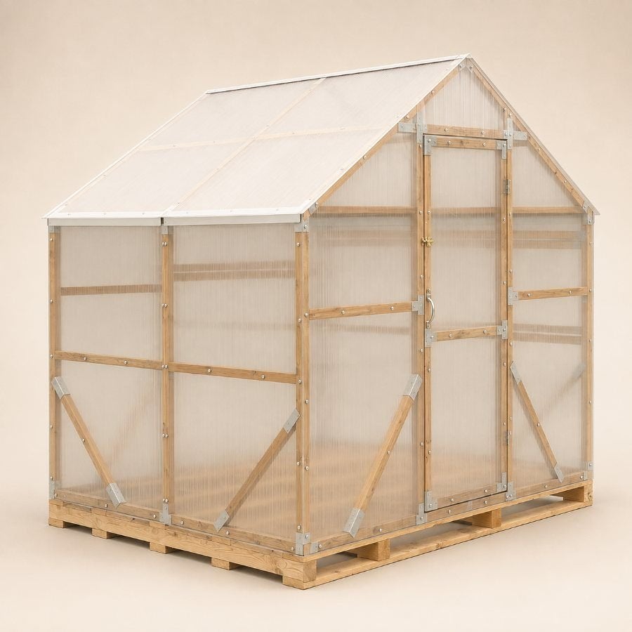 Houten Tunnelkas 1.8 x 3m €766,-, Overige materialen, Polycarbonaat, Ophalen of Verzenden, Zuid-Scharwoude