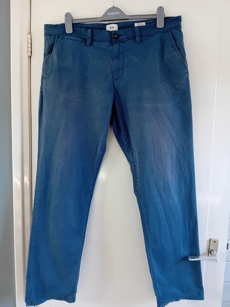 C&A Regular katoenen herenbroek W38 L32, blauw, Kleding | Heren, Blauw, Overige maten, Gedragen, C&A