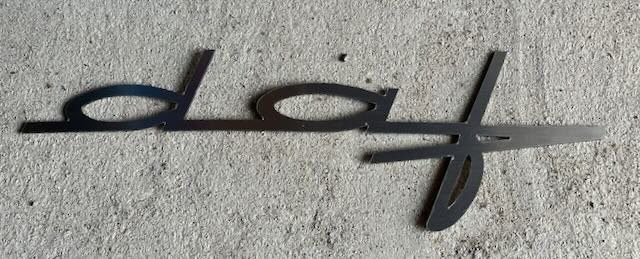 DAF   - RECLAMEBORD LETTERS   -brushed aluminium, Ophalen of Verzenden, Gebruikt, Auto's