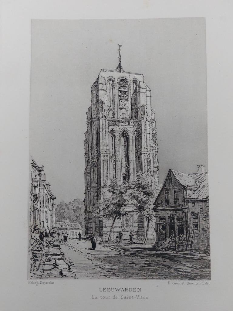 Heliogravure uit 1882 van sint Vitus te Leeuwarden, Ophalen of Verzenden
