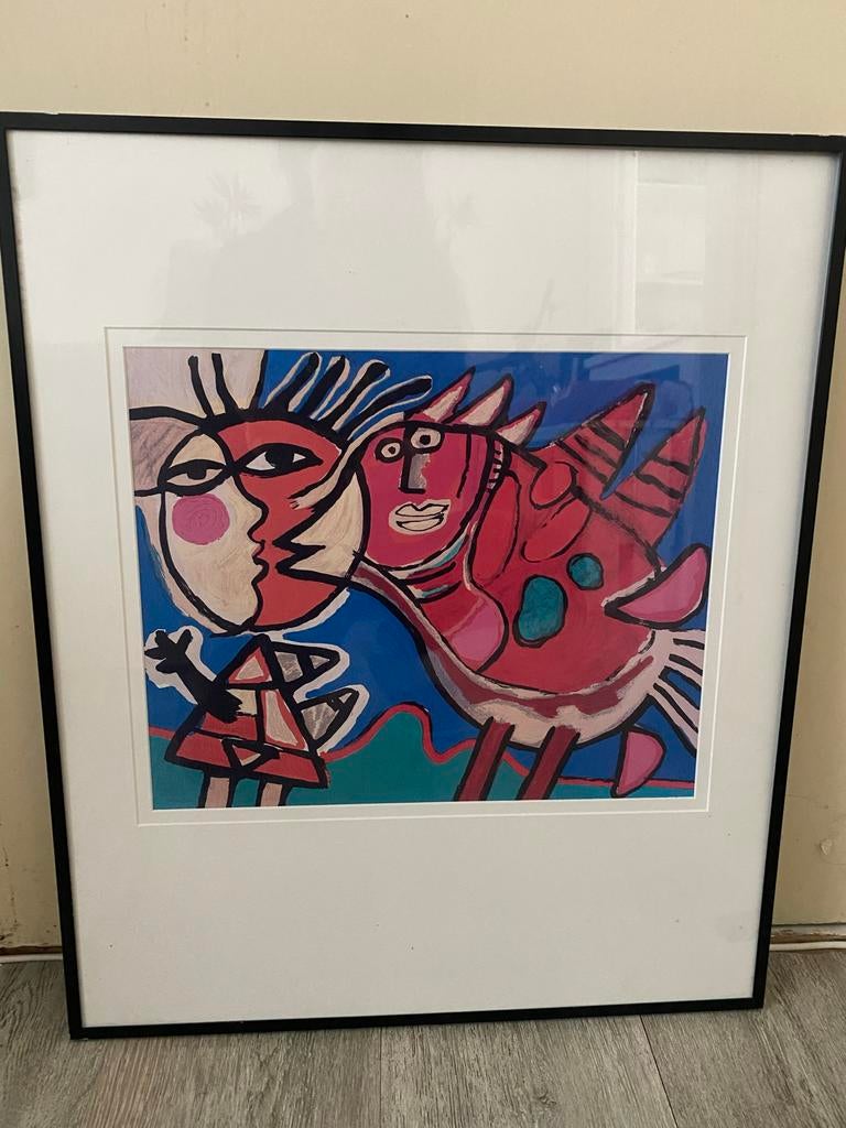 Modern Schilderij 51x61 cm met abstracte figuren, Ophalen