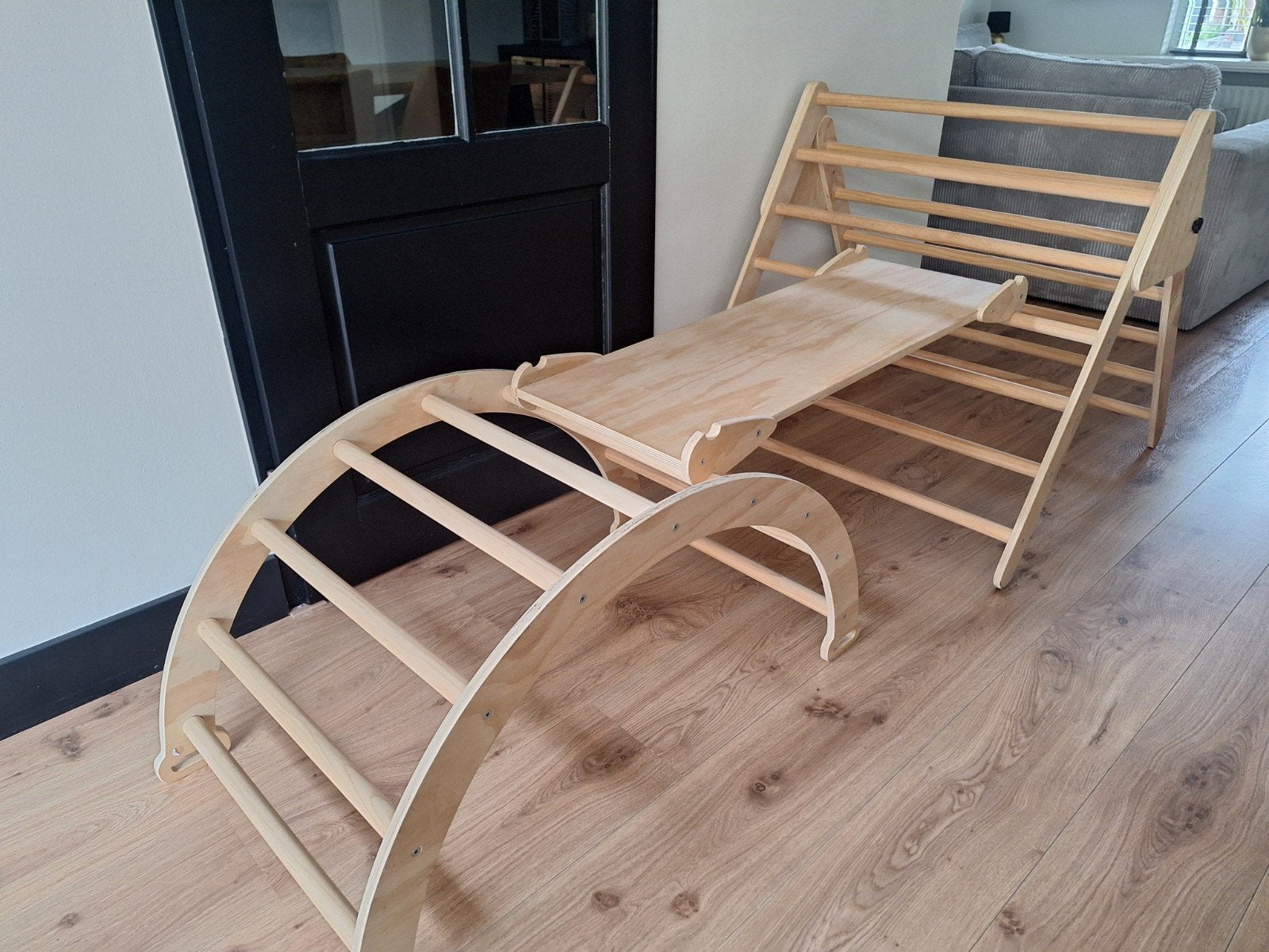 Houten klimrek - Montessori speelgoed, Kinderen en Baby's, Speelgoed | Buiten | Speeltoestellen, Ophalen, Zo goed als nieuw, Glijbaan