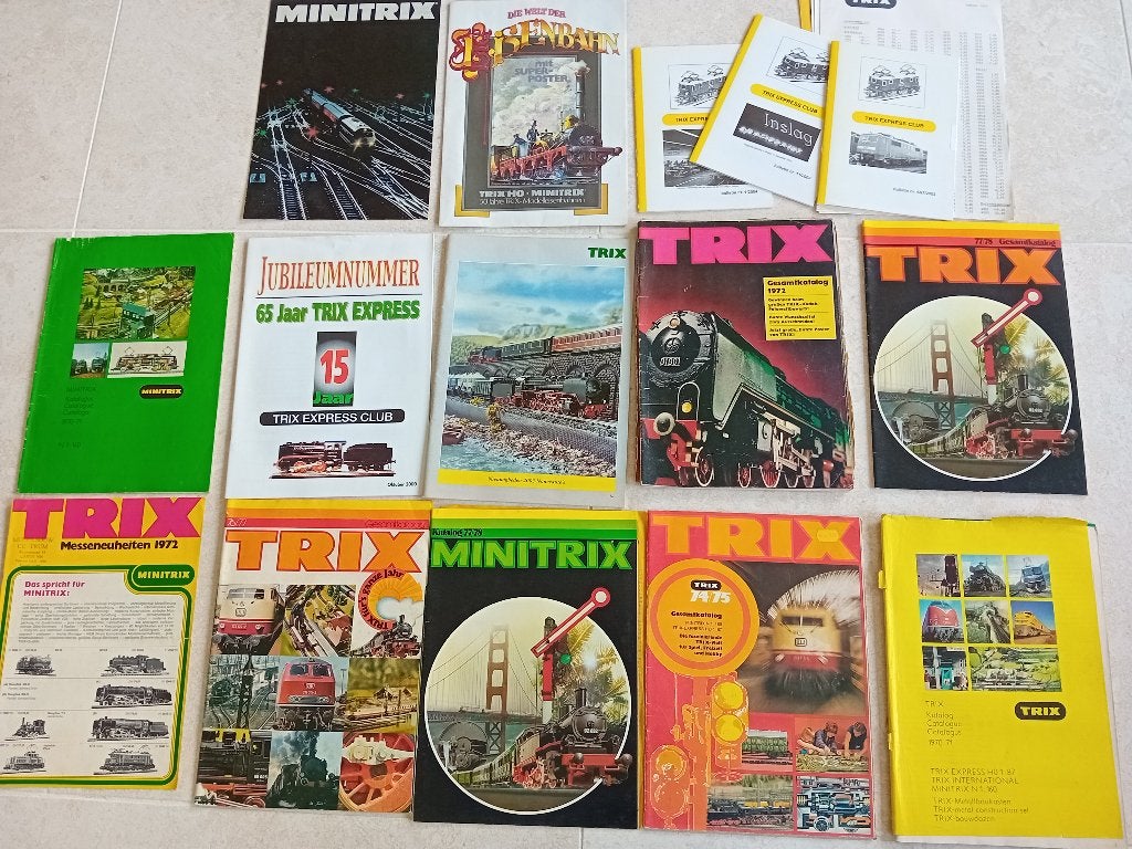 Catalogus Trix 1970 1971 1972 1974 1975 1977 1978 etc., Overige merken, Gelijkstroom of Wisselstroom, Zo goed als nieuw, Boek, Tijdschrift of Catalogus