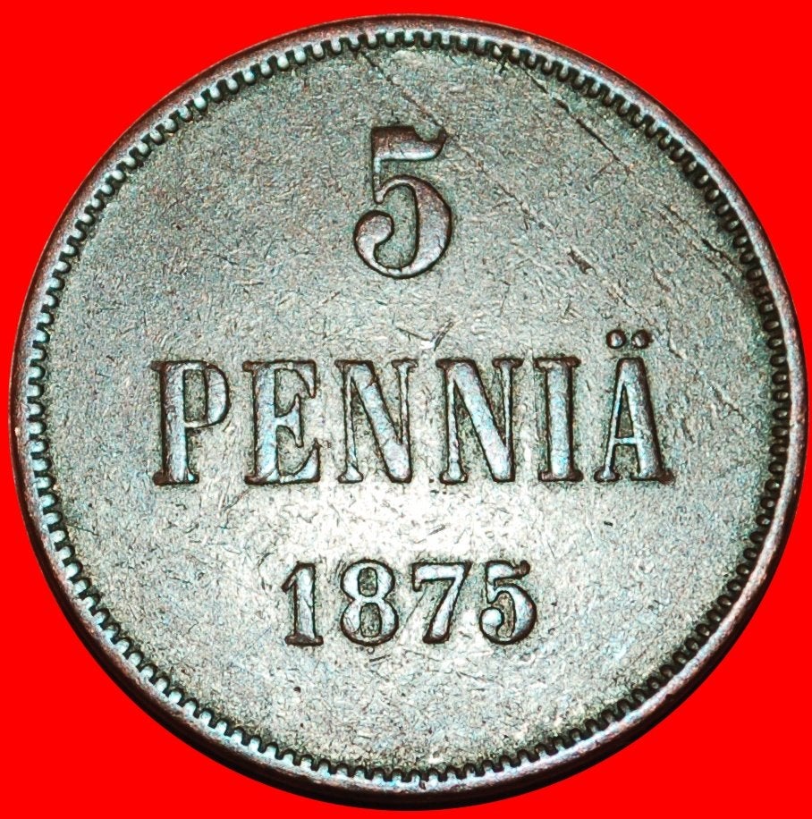 Ⰺ TYPE 1865-1875: FINLAND (russia, USSR) 5 PENCE 1875!, Ophalen of Verzenden, Rusland, Losse munt