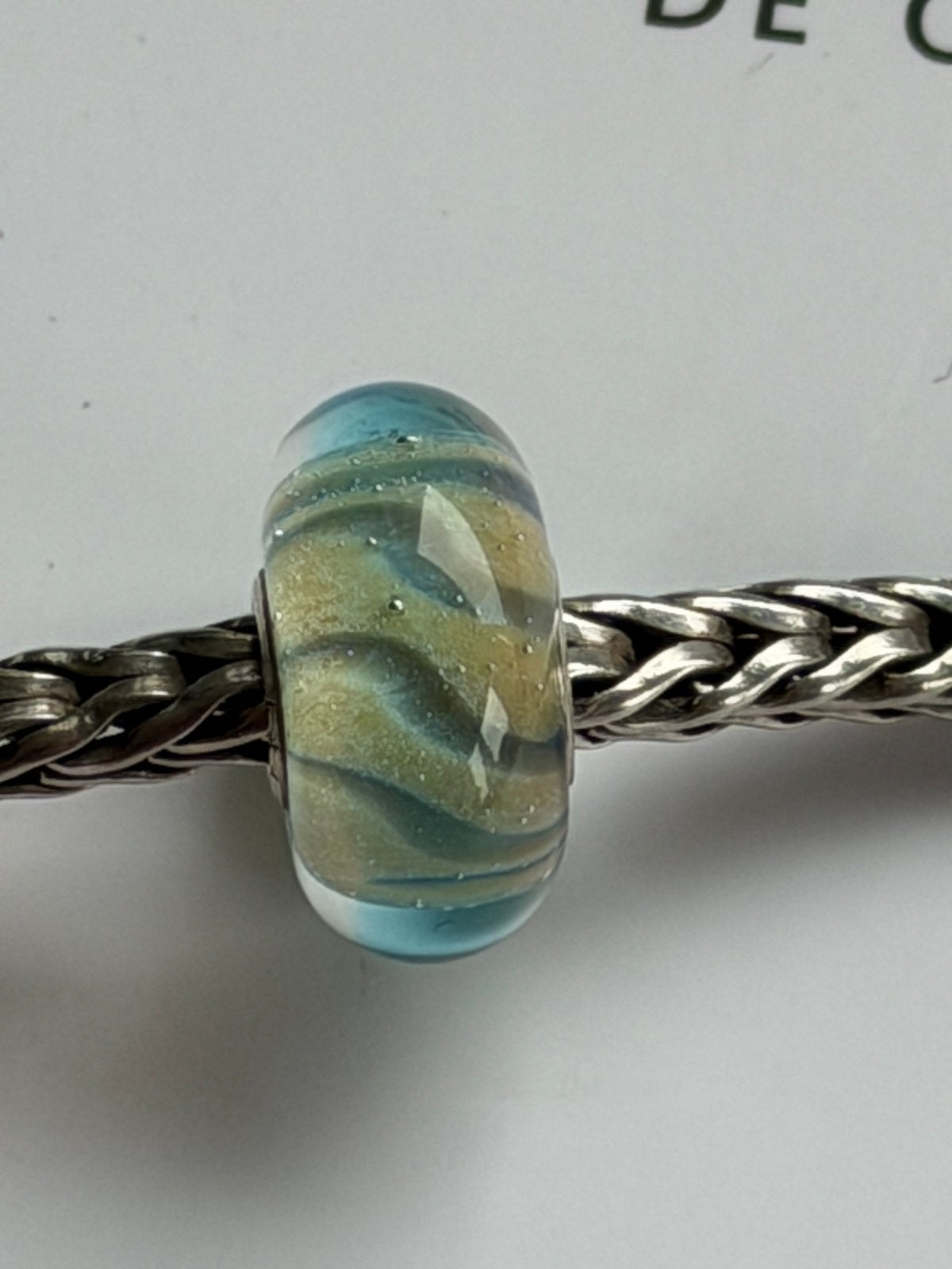 Trollbeads glaskraal ‘zandgroeven’, Sieraden, Tassen en Uiterlijk, Glas of Kristal, Nieuw, Ophalen of Verzenden, Trollbeads