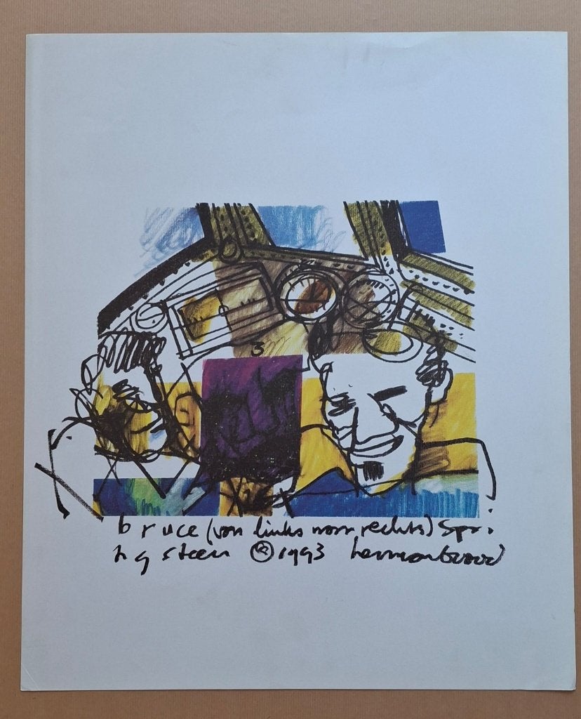 Herman Brood - Bruce Springsteen - Pop Series 1993, Antiek en Kunst, Gesigneerd in de plaat, Ophalen of Verzenden, Portret en Figuren
