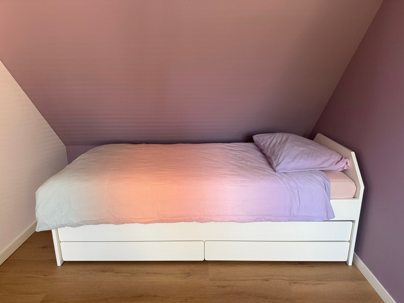 Zo goed als nieuw bed SLAKT IKEA, Ophalen, 90 cm, Eenpersoons, Wit