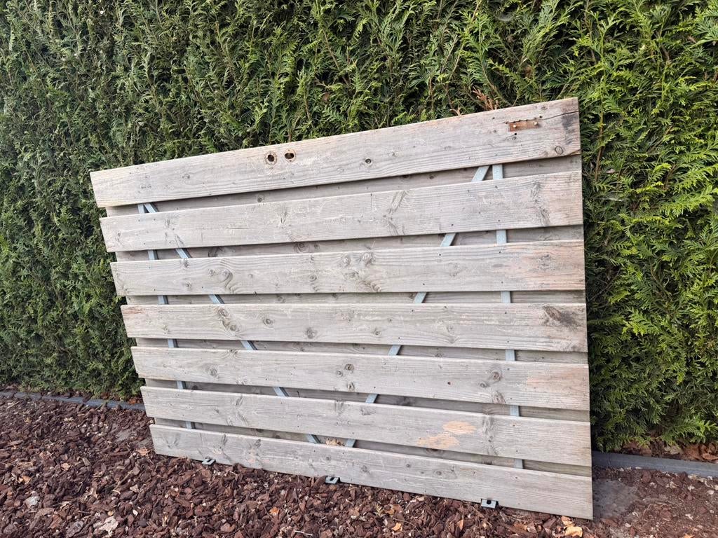 Poortdeur / frame (140 breed x 200 hoog) met douglas hout, 1 tot 2 meter, Minder dan 3 meter, Ophalen of Verzenden, Zo goed als nieuw