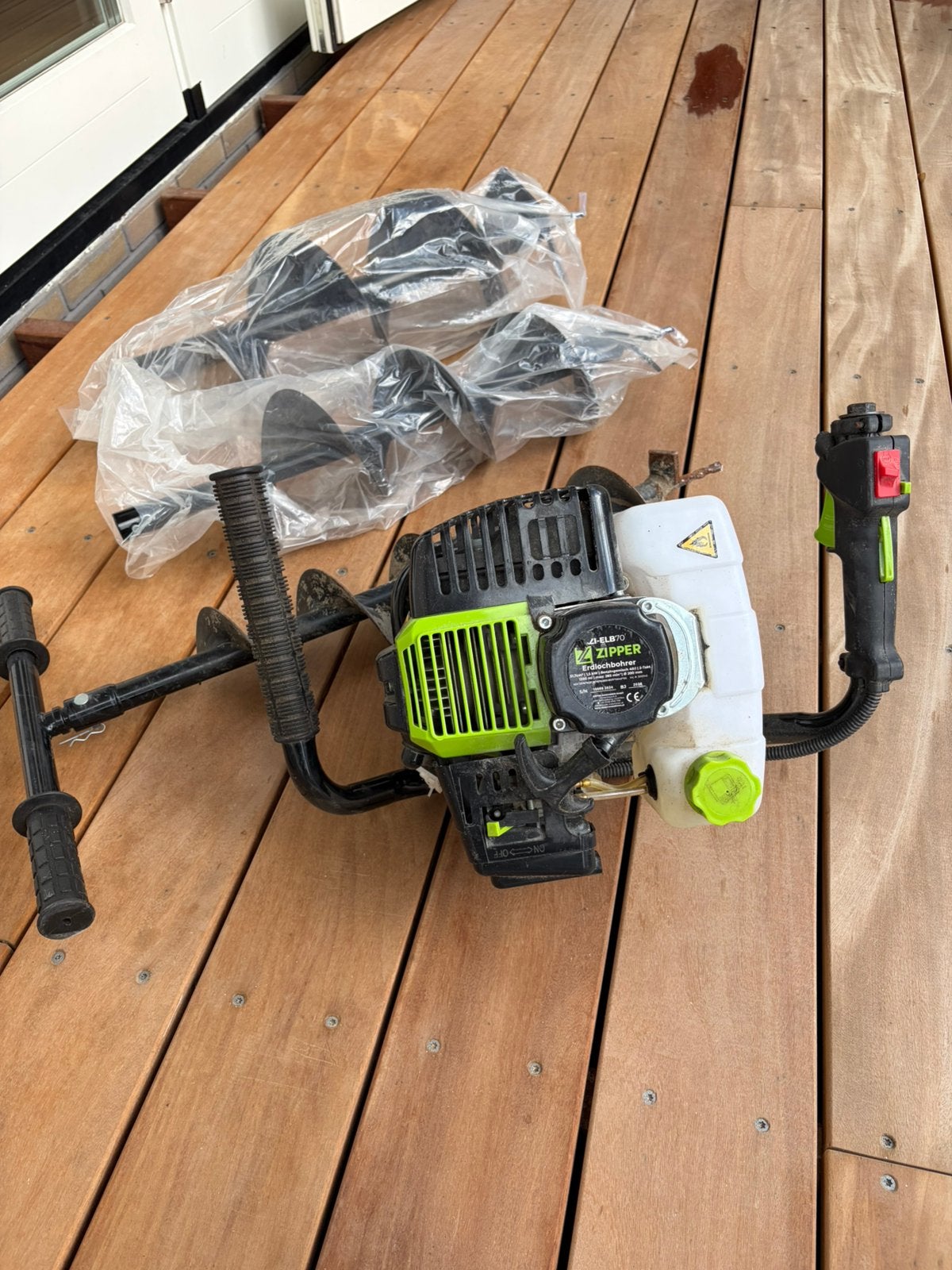 Grondboor benzine, Tuin en Terras, Ophalen, Zo goed als nieuw, Grondboor