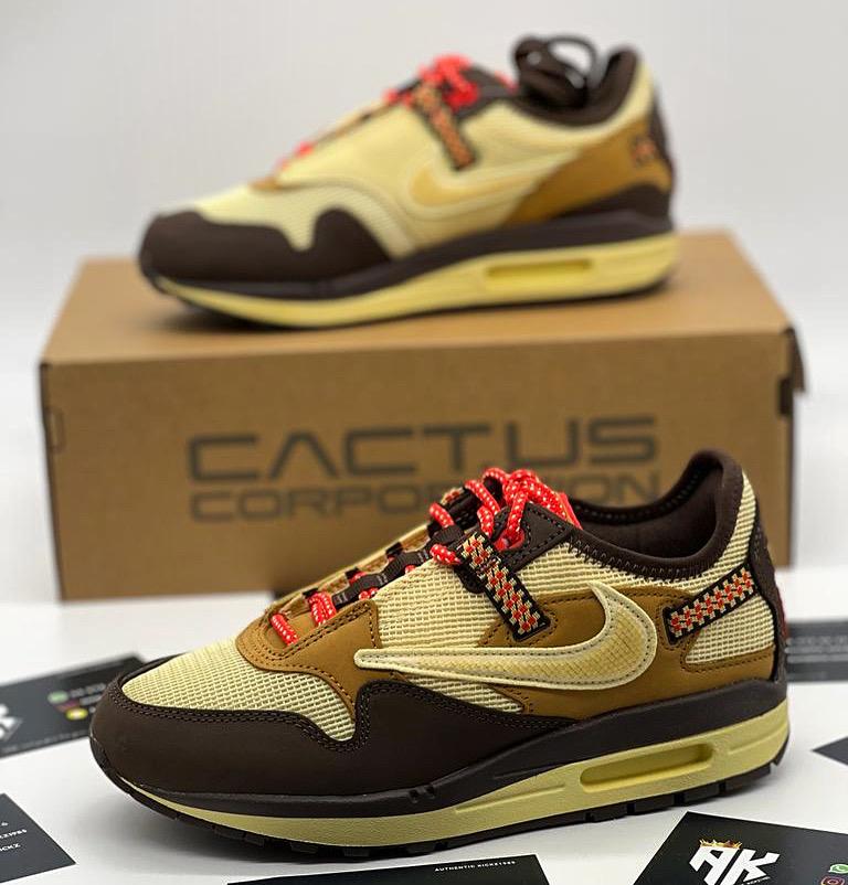Nike Air Max 1 x Travis Scott Cactus Jack Baroque Brown, Ophalen of Verzenden, Nieuw, Bruin, Sneakers of Gympen