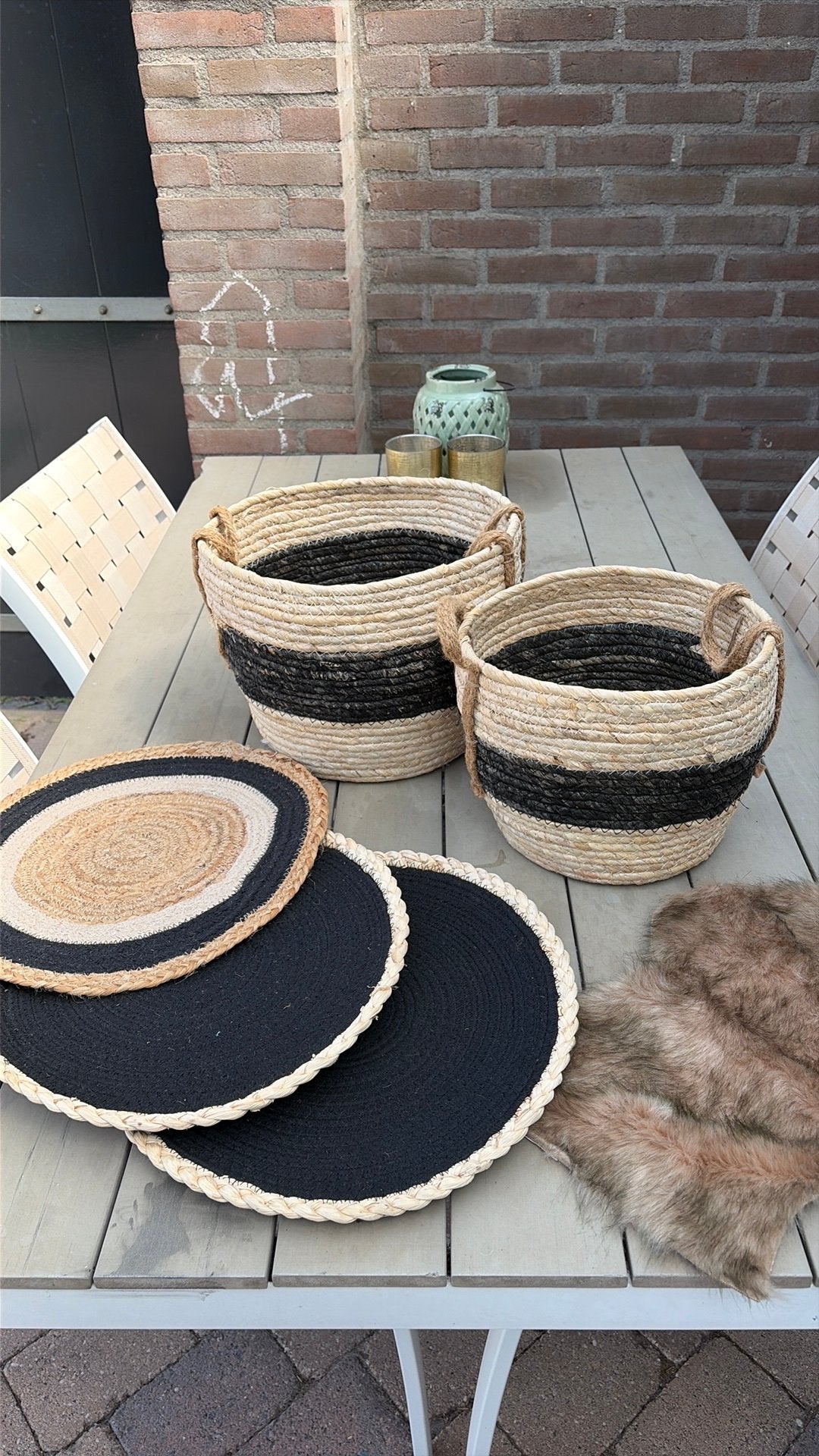 Rotan onderzetter placemat mand bloempot, Ophalen, Placemat