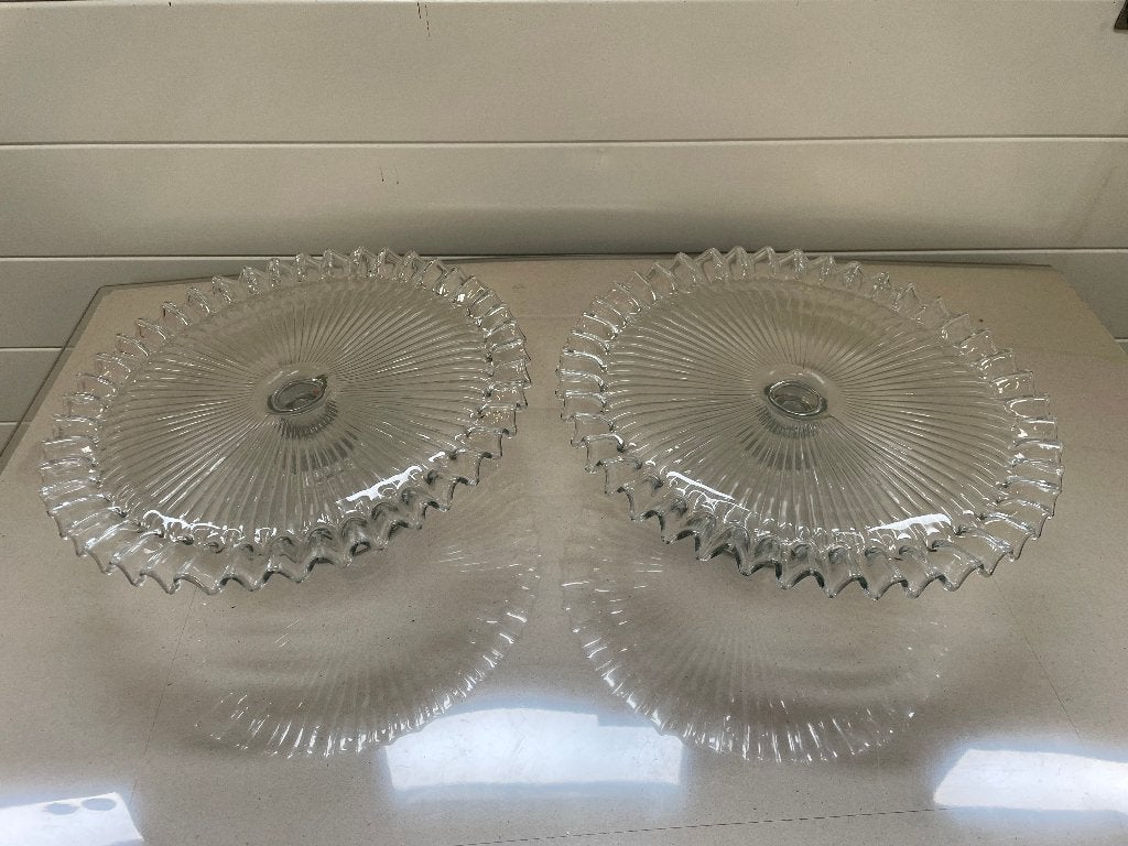 kristallen gebakschalen-in mint conditie-€20 p st, Ophalen of Verzenden