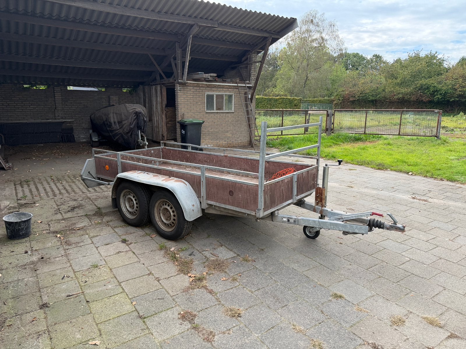 Aanhanger dubbelasser op kenteken 300cmx130cm, Ophalen, Gebruikt