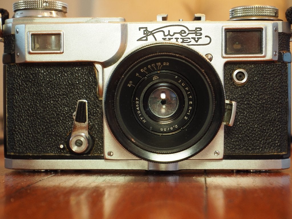Kiev-4 met 35 mm. 2,8 Jupiter 12, Ophalen of Verzenden, 1960 tot 1980, Fototoestel