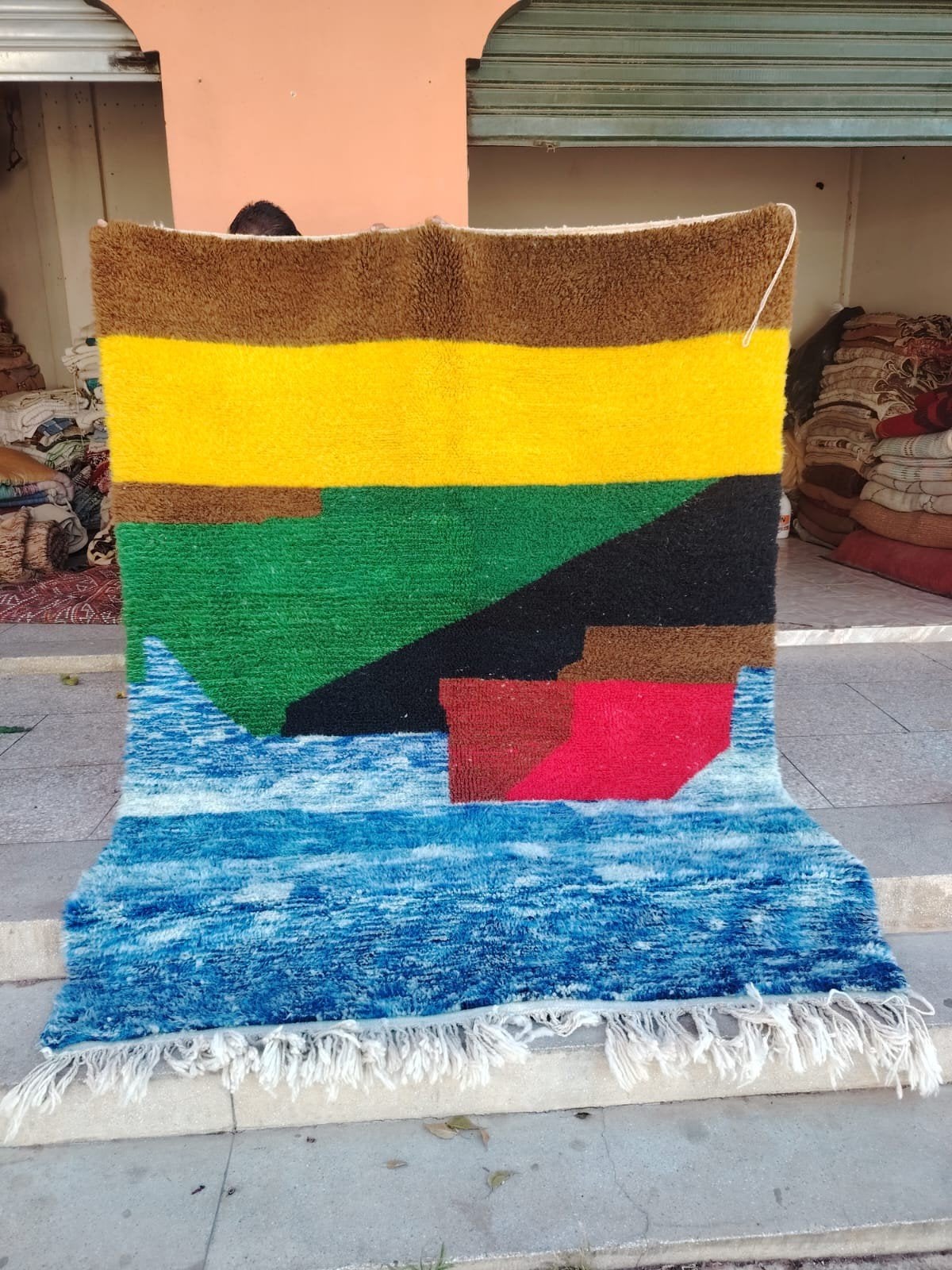Handgeknoopt Berber kleed wol hoogpolig 250x170cm, Ophalen of Verzenden, Rechthoekig, 200 cm of meer