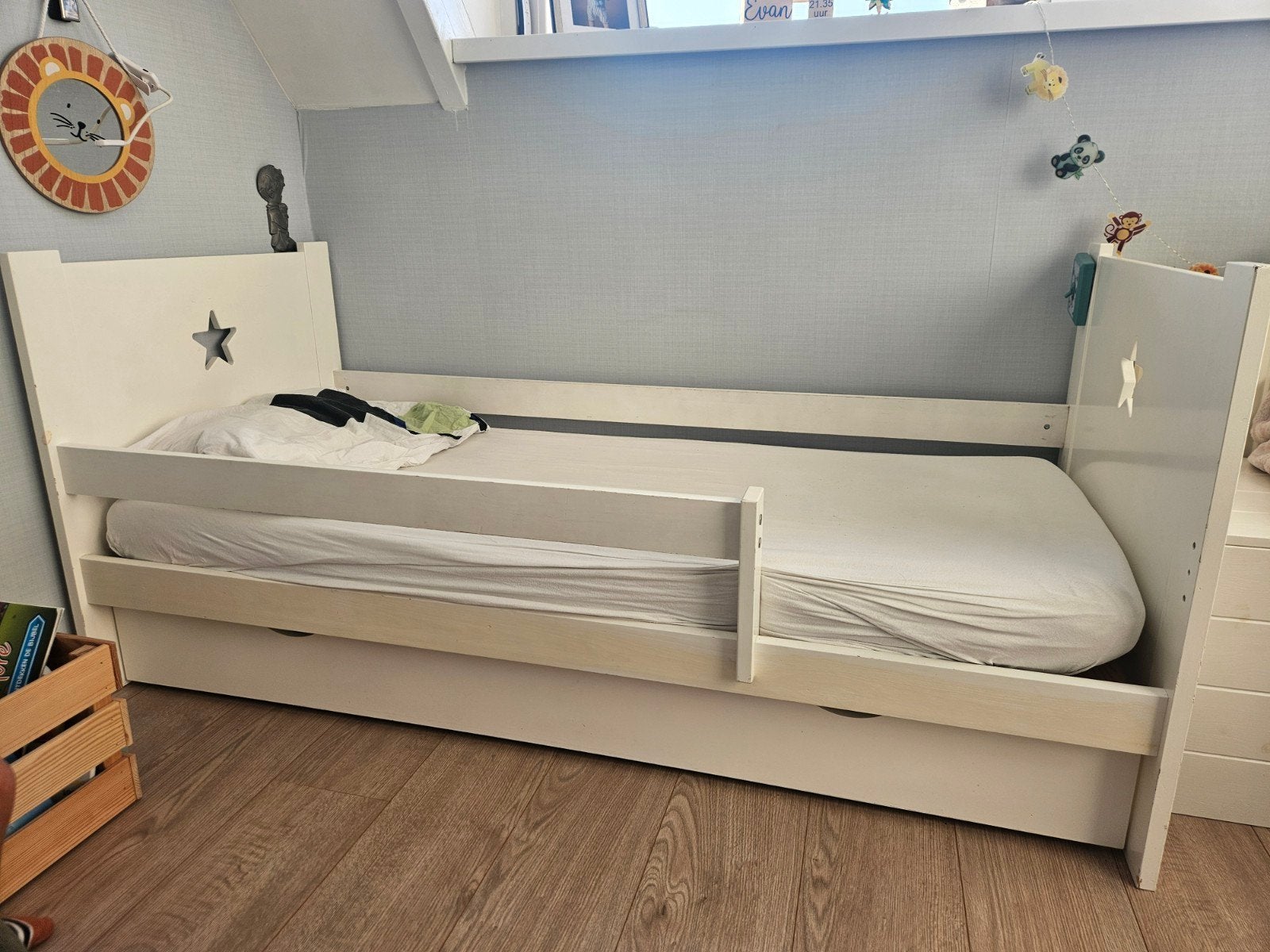 peuter / junior bed met lade, Gebruikt, 70 tot 85 cm, 160 tot 180 cm, Ophalen