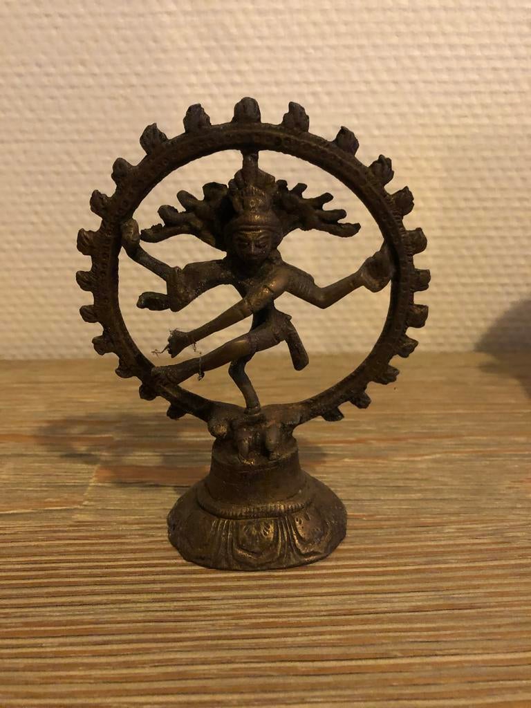 Bronzen beeldje Shiva Nataraja - Dansende Shiva, Ophalen of Verzenden, Gebruikt, Religie