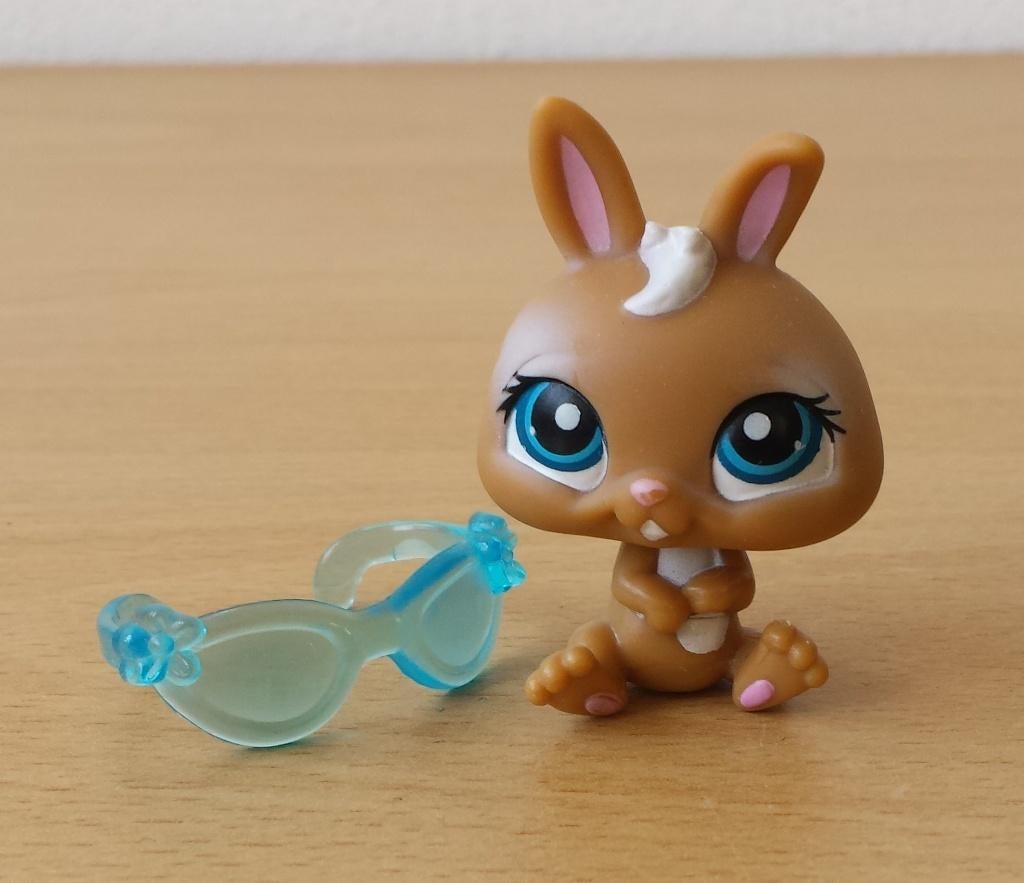 Littlest Pet Shop #220 : Rabbit / Konijn met Bril - 2007, Gebruikt, Ophalen of Verzenden, Hasbro, Nvt
