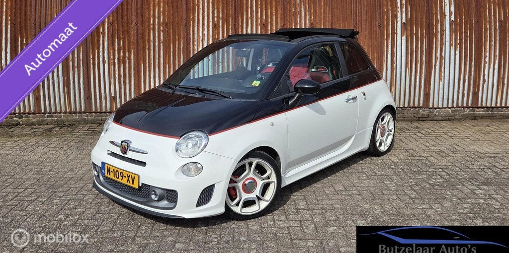 Fiat 500 1.4 Automaat Abarth 2015 Bi-Color 595 Turismo 160PK, Gebruikt, Euro 6, Cabriolet, Leder