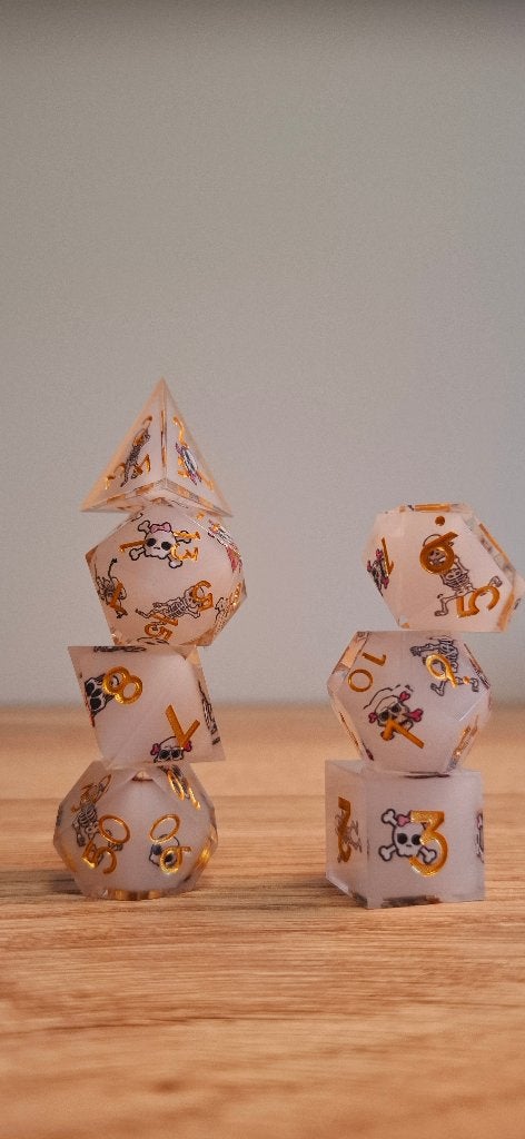 Sharp Edge D&D RPG Dobbelstenen Set Cute Skeletons, Onbekend, Ophalen of Verzenden, Onbekend, Onbekend