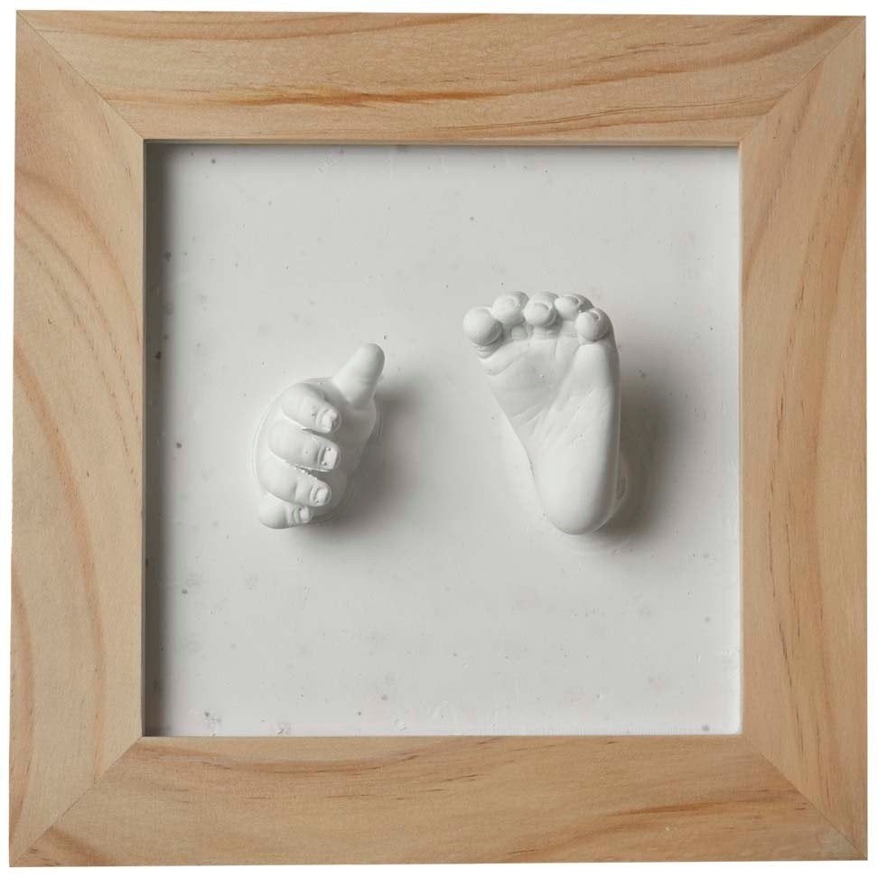 Fotolijst met 3D Gipsafdruk Baby Handje/Voetje Naturel, Verzenden, Nieuw