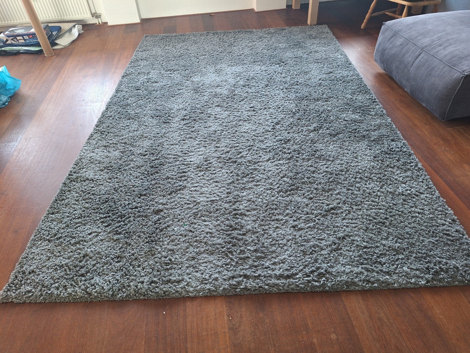 Grijs rechthoekig vloerkleed, half hoogpolig (200x300 cm), Ophalen, Gebruikt, 200 cm of meer, 200 cm of meer