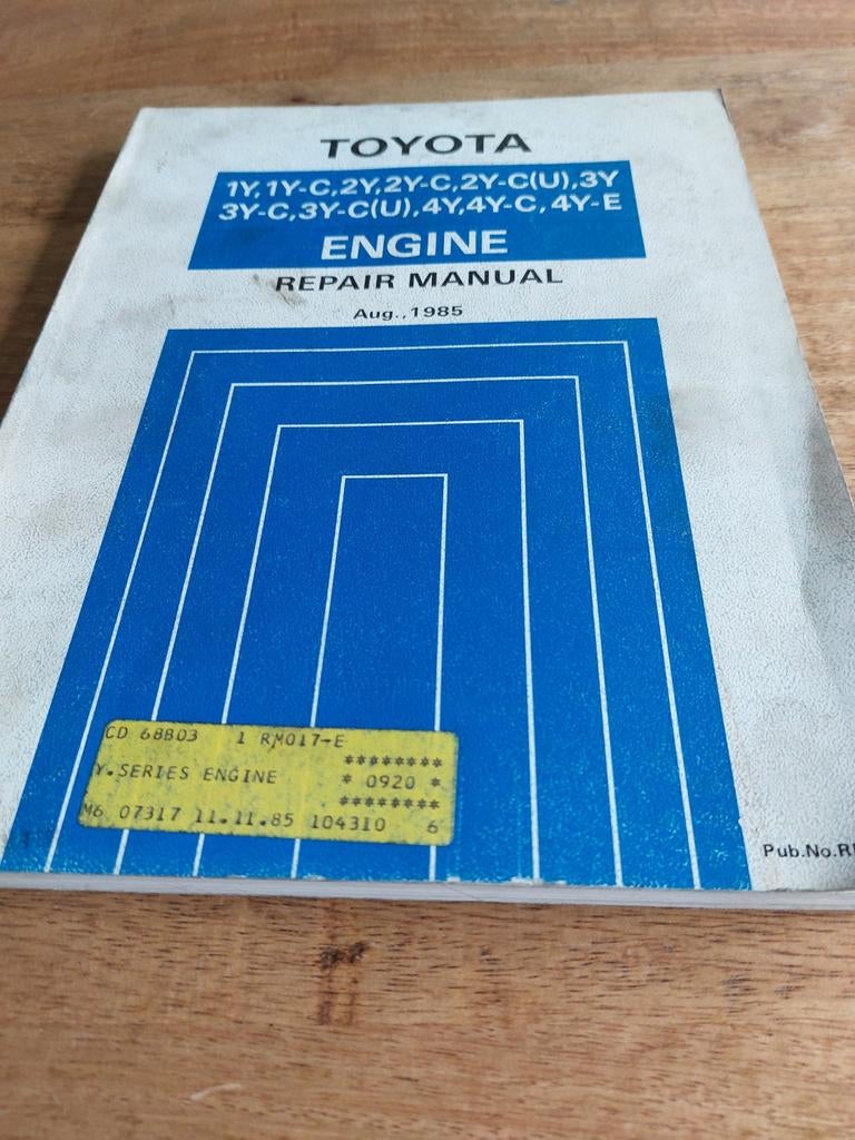 REPAIR MANUAL ENGINE TOYOTA 1Y 2Y 3Y 4Y MOTOR, Ophalen of Verzenden