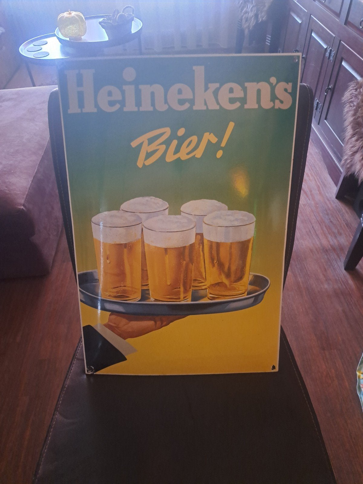 Vintage Heineken's Bier! Reclamebord, Ophalen, Gebruikt, Reclamebord