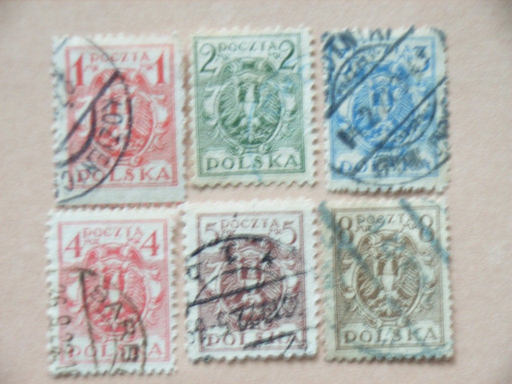 KZ  Polen 147-152, Ophalen of Verzenden, Polen, Gestempeld