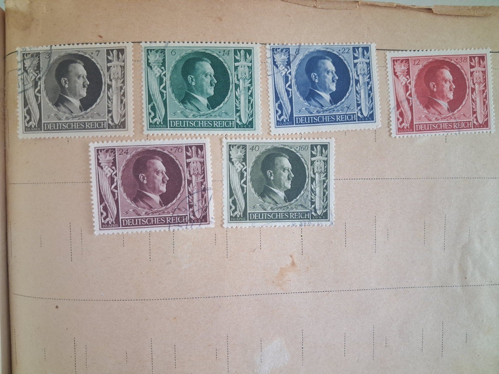Zeldzame Duitse postzegels met Hitler-portret, Ophalen of Verzenden, T/m 1940, Gestempeld