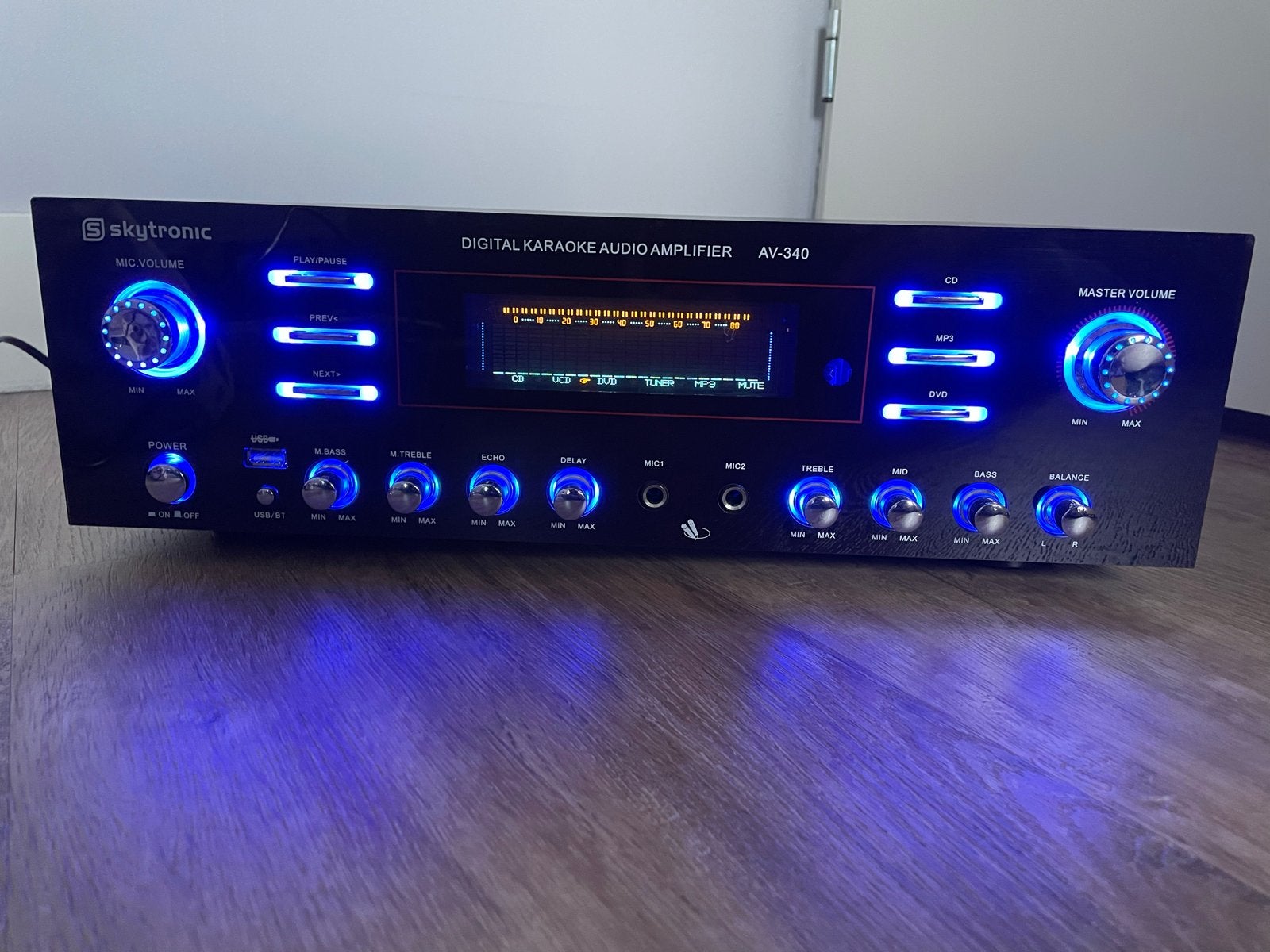 Skytronic AV-340 Digitale Karaoke Audio Versterker, Overige systemen, Zo goed als nieuw, 120 watt of meer, Ophalen