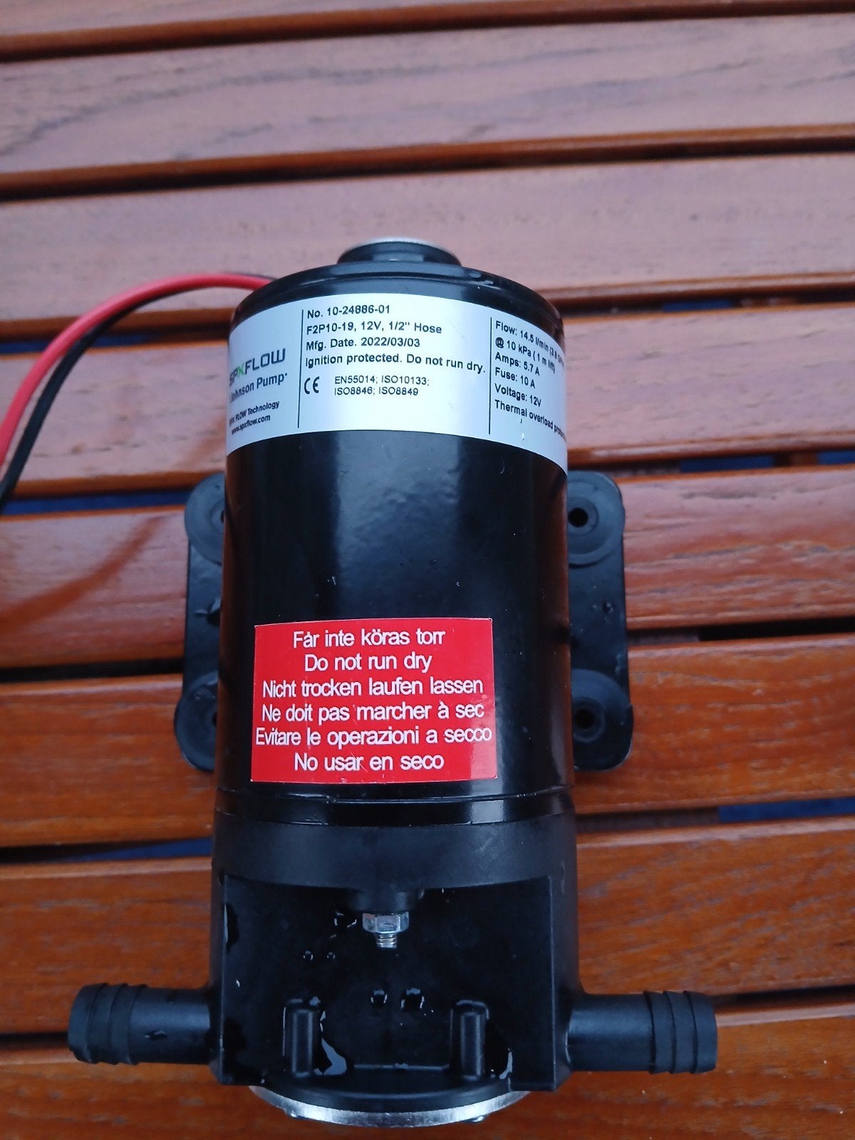 SPXFLOW Johnson Pomp F3P10-19 12V Waterpomp, Ophalen of Verzenden
