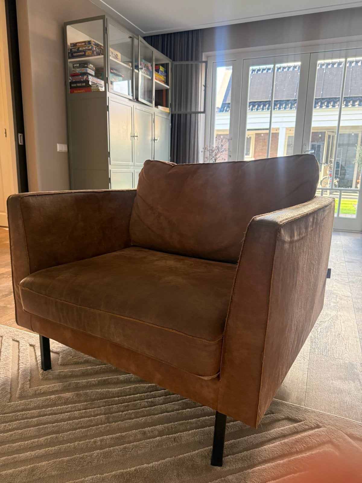 Lifestyle loveseat cognac leer, Huis en Inrichting, Ophalen, Gebruikt, Minder dan 75 cm, Leer