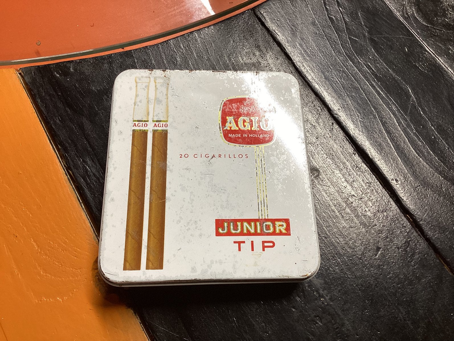 Antiek AGIO sigaren blikje, Verzamelen, Ophalen of Verzenden, Gebruikt, Overige