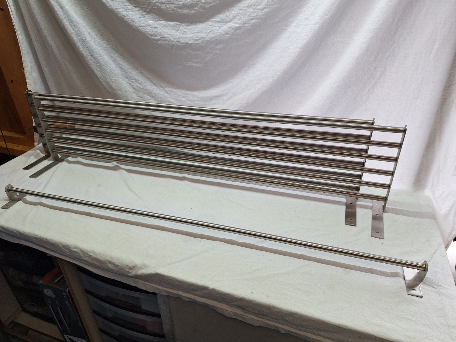 2x GRUNDTAL Droogrek wand, roestvrij 1x rvs ophangsysteem, Ophalen of Verzenden