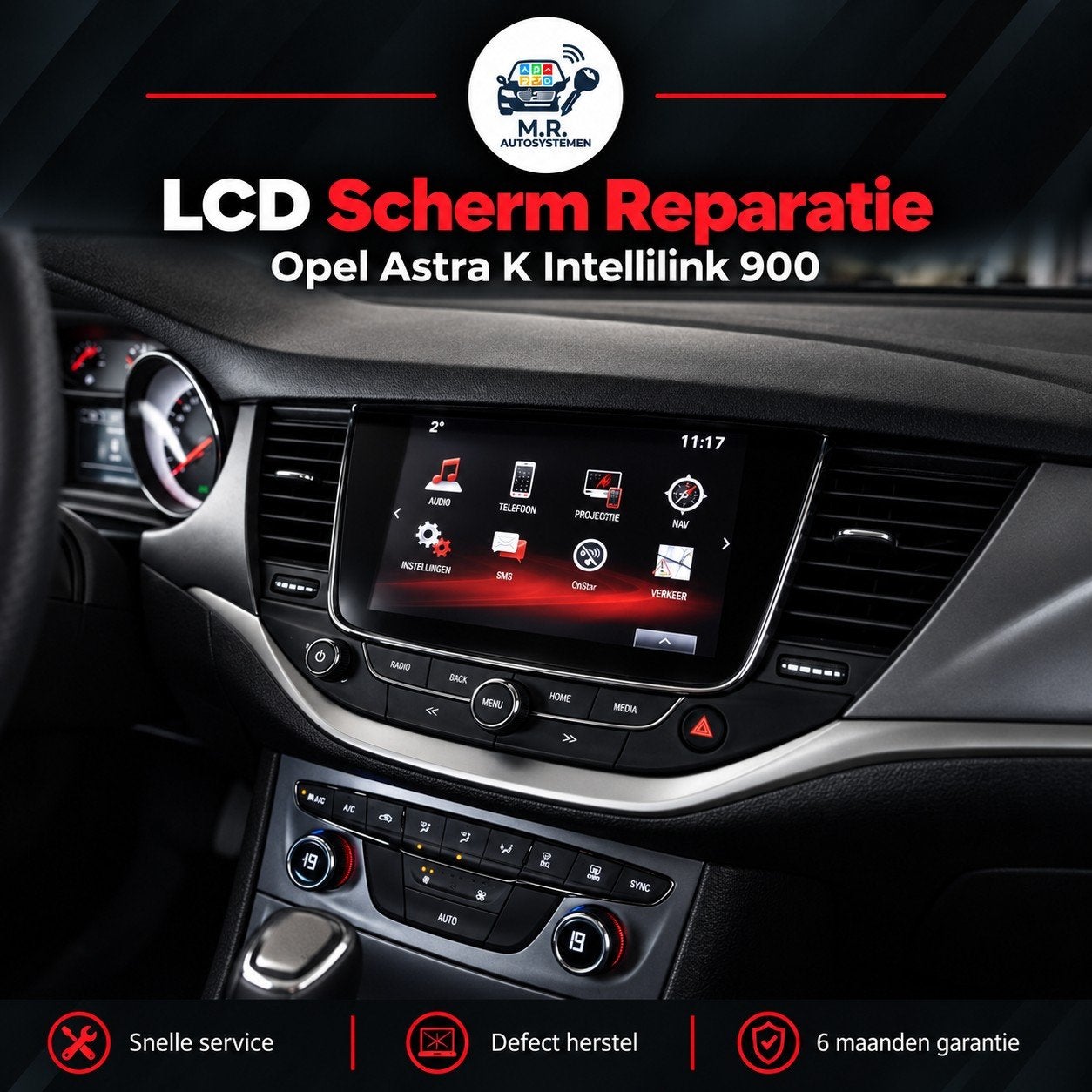 Opel Astra K reparatie LCD Schermradio/ Navi Intellilink 900, Info@mrautosystemen.nl, -, Nieuw, Ophalen of Verzenden