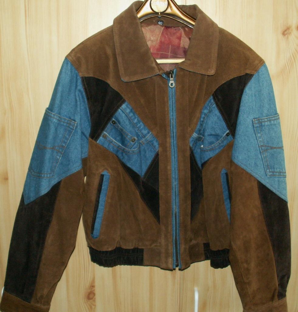 jasje suede met jeans stof, Kleding | Dames, Bruin, Zo goed als nieuw, Jasje, Ophalen