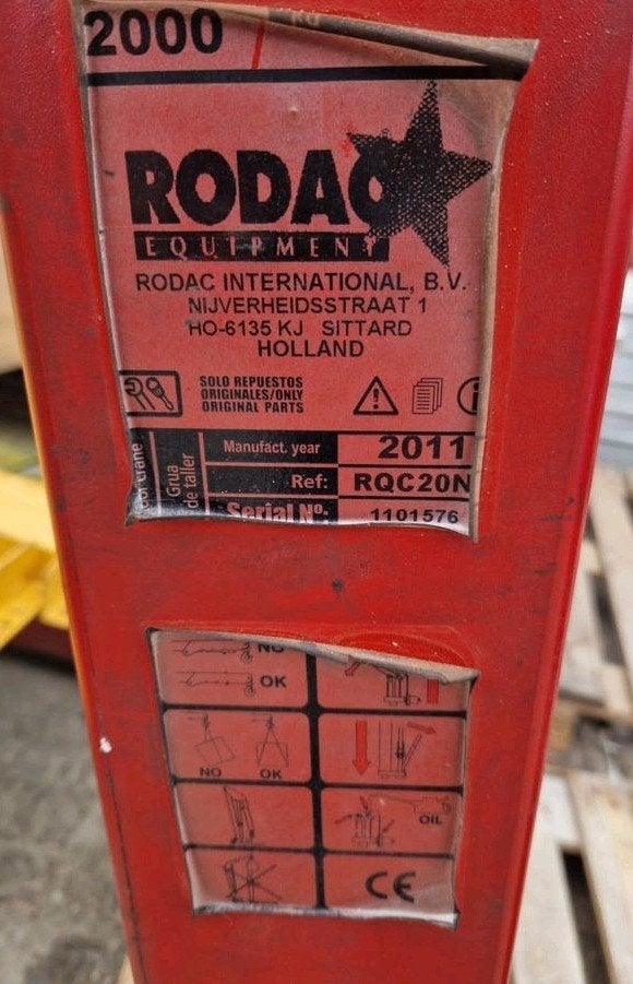 Rodac motortakel - 2000 kg, Ophalen