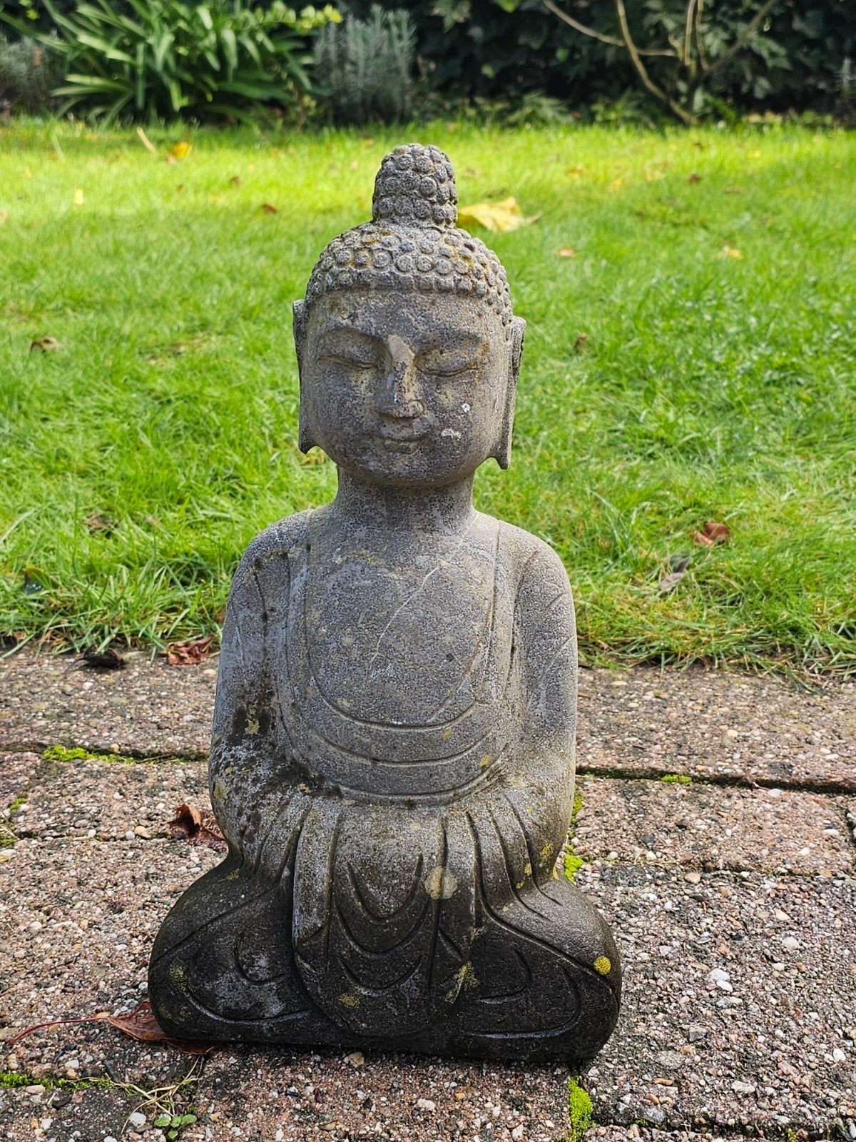 Betonnen Boeddha Tuinbeeld - Mediterende Boeddha, Tuin en Terras, Ophalen of Verzenden, Gebruikt
