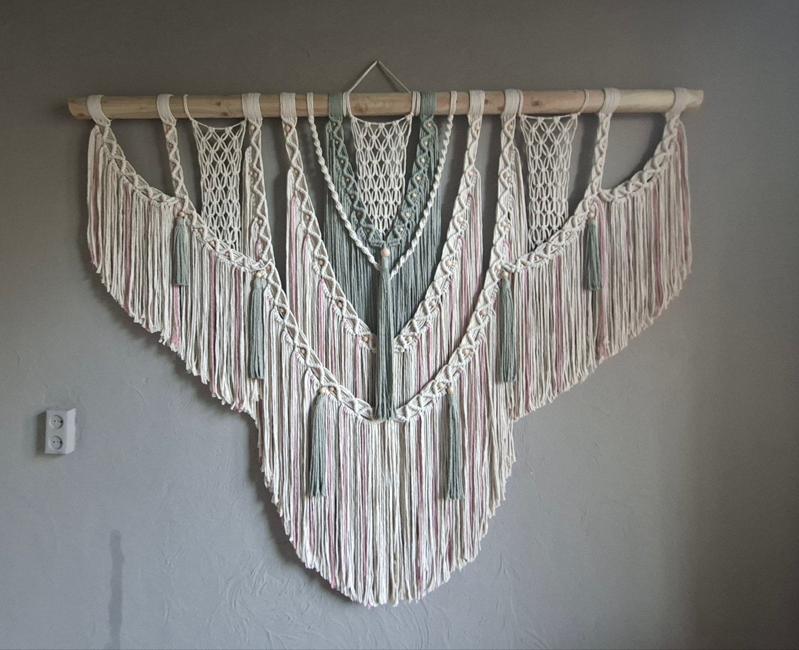 Nieuwe handgemaakte macrame wandkleed, Huis en Inrichting, Ophalen of Verzenden, Nieuw