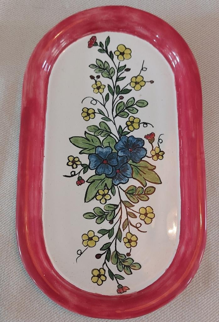 Vintage handgeschilderd serveerschaaltje!!, Antiek en Kunst, Ophalen of Verzenden