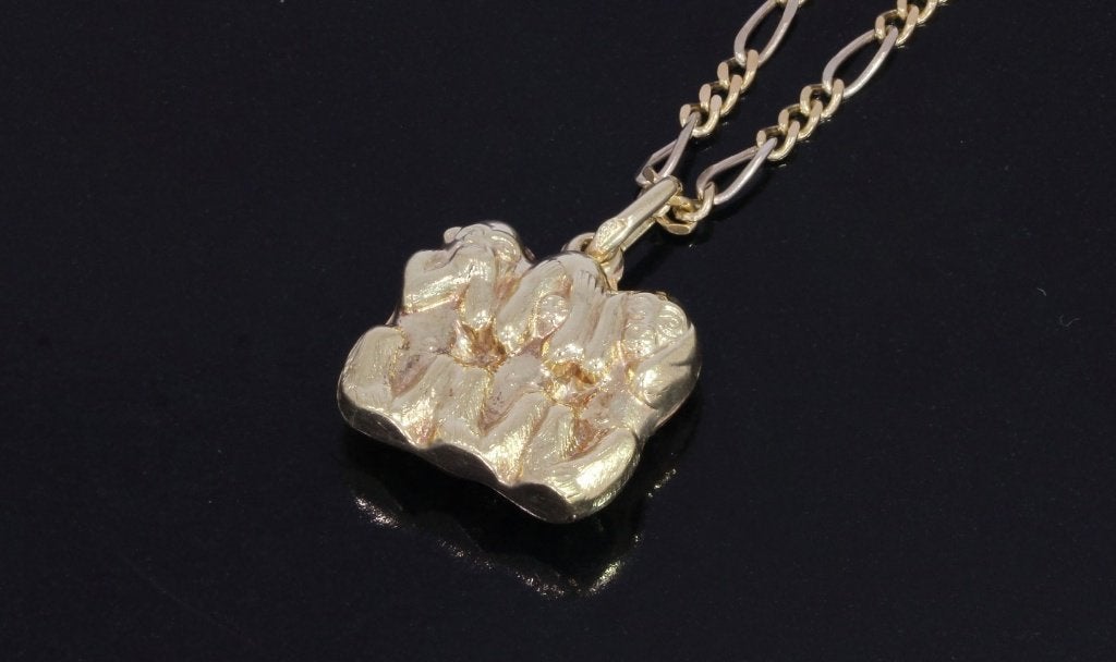 14k gouden ketting hanger apen horen zien zwijgen uniek dame, Voordeelsieraden, Ophalen of Verzenden, Zo goed als nieuw, Met edelsteen