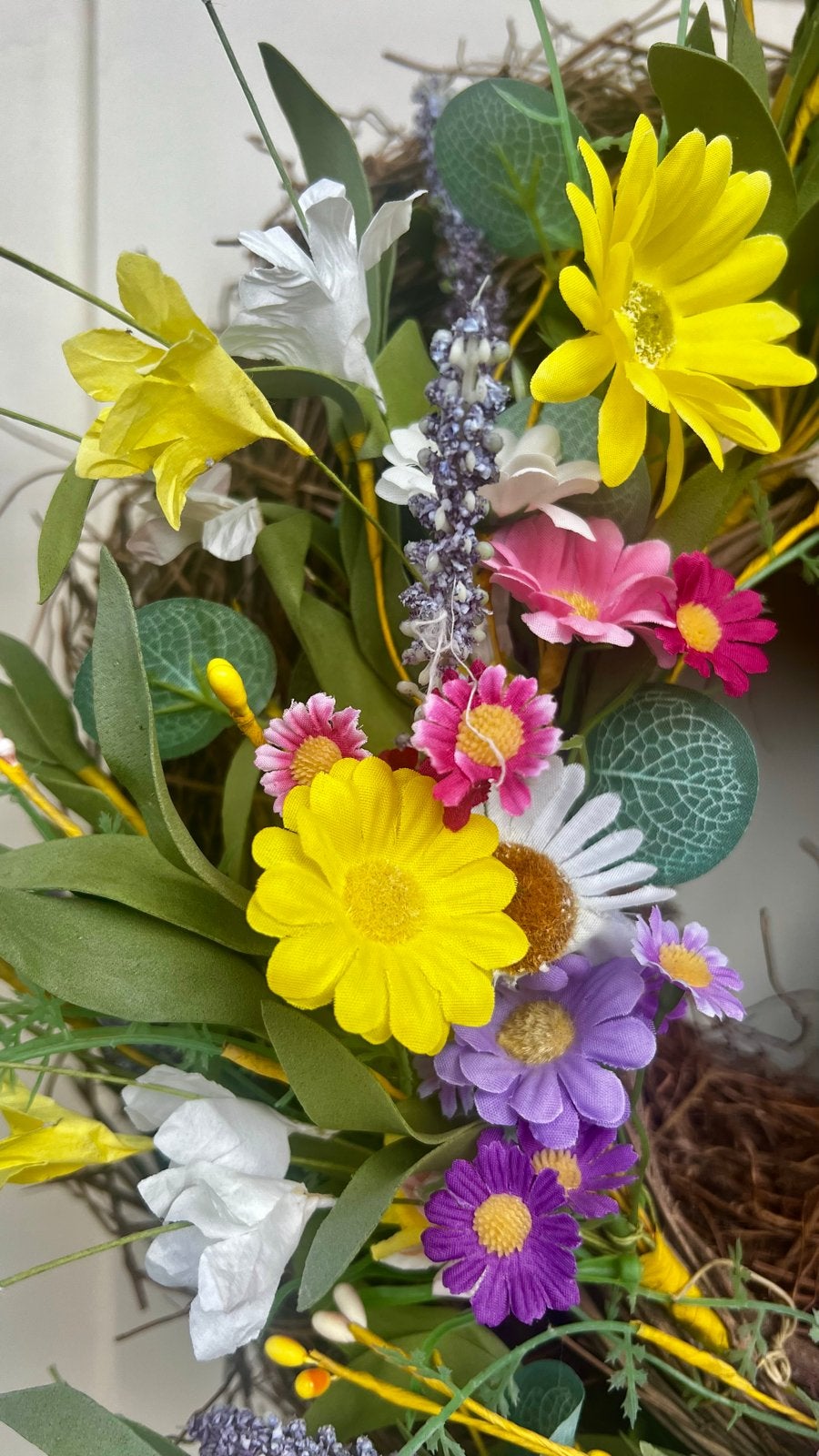 Lente Bloemen Krans - Kleurrijk & Handgemaakt, Ophalen of Verzenden, Nieuw