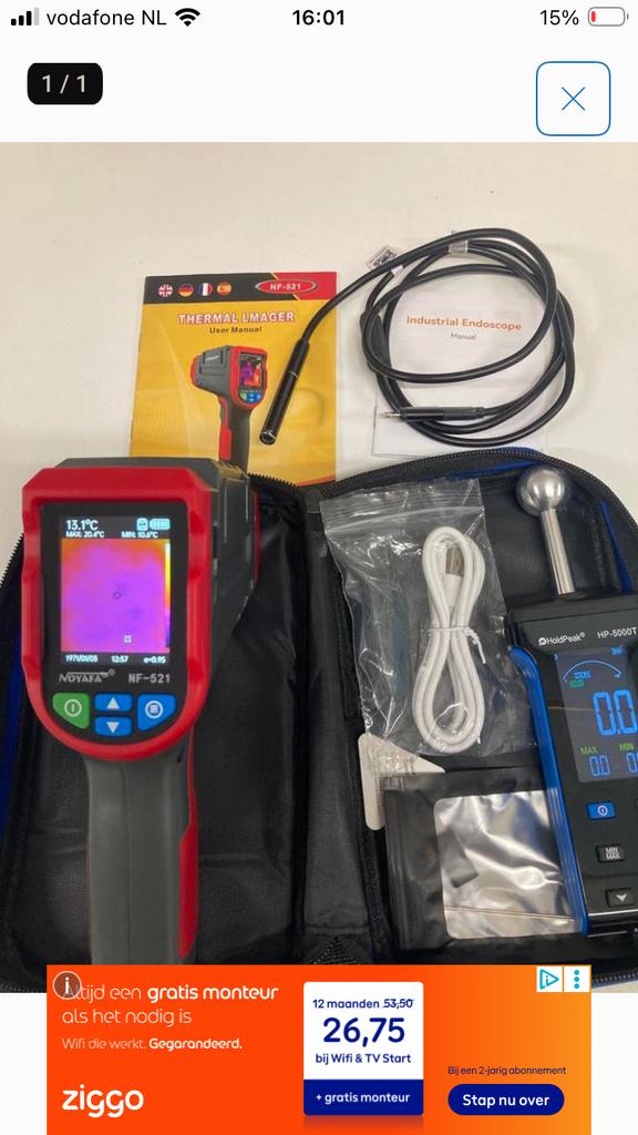 HUUR Lek detectie; endoscoop, theremische camera, vochtmeter, Ophalen, Nieuw, Multimeter