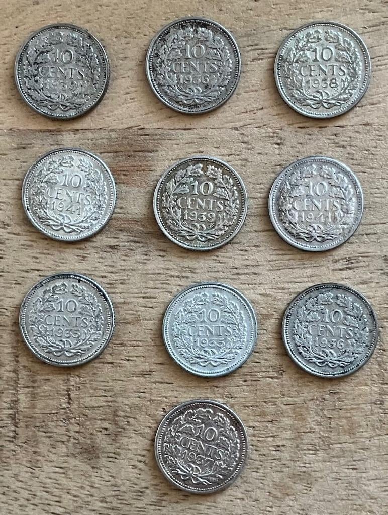 Groot setje van Nederlandse zilveren munten, Postzegels en Munten, Munten | Nederland, Ophalen, Setje, Zilver, Koningin Wilhelmina