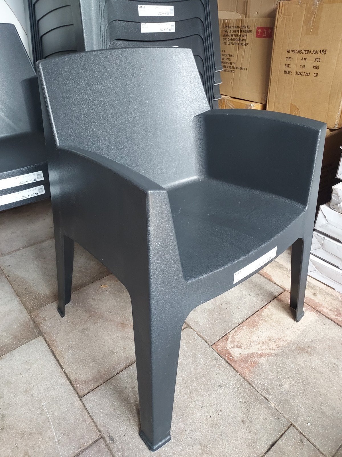 Partij Shaf Tuinstoelen Stapelbaar - Antraciet, Tuin en Terras, Tuinstoelen, Ophalen, Kunststof, Stapelbaar