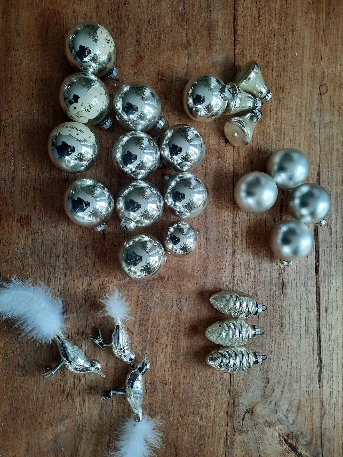 set zilveren kerstballen, Ophalen of Verzenden