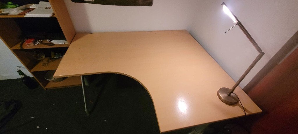 hoekbureau met stoel, Huis en Inrichting, Bureaus, Ophalen, 160 cm, Hoekbureau, Zo goed als nieuw