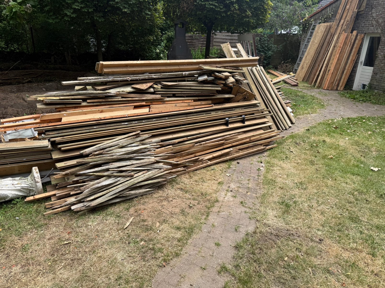 Ong 5 m3 schoon houten planken en latten, Doe-het-zelf en Verbouw, Hout en Planken, Minder dan 25 mm, Ophalen of Verzenden, Zo goed als nieuw